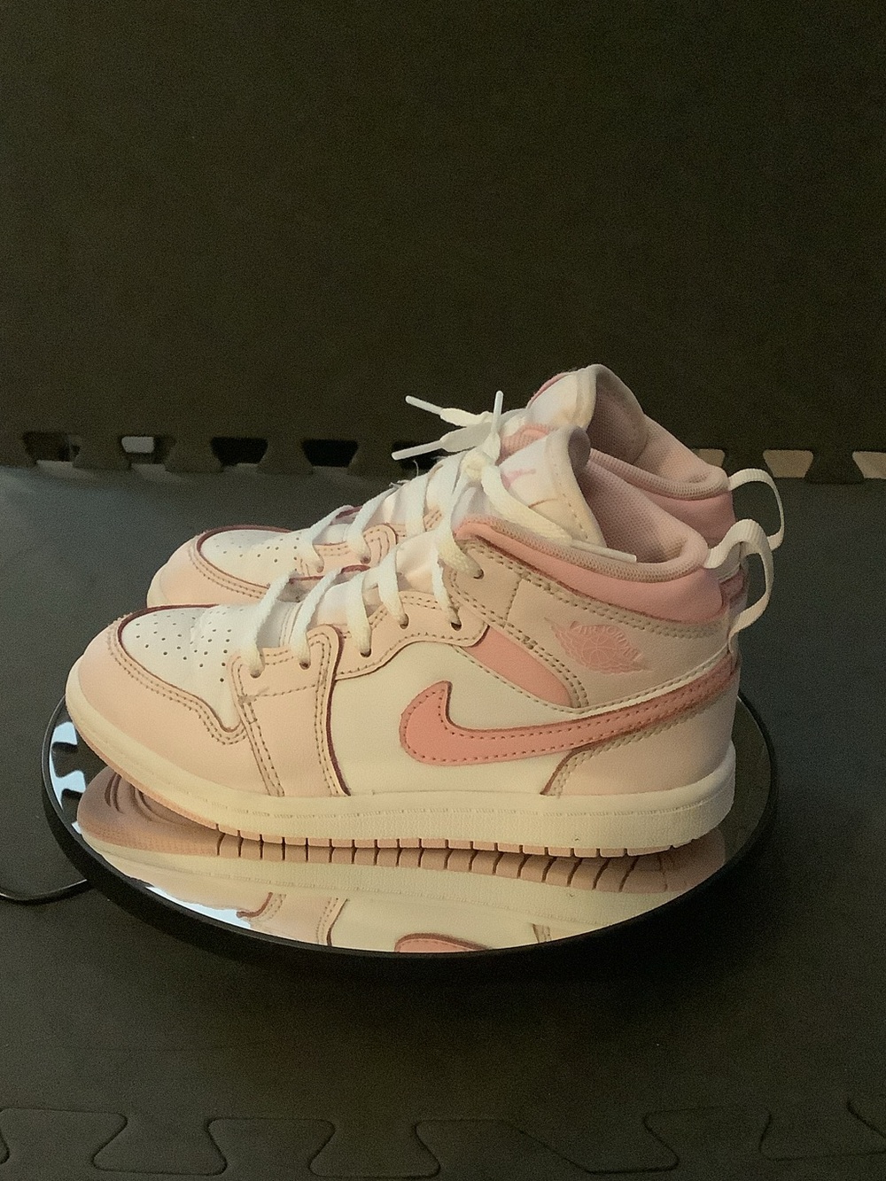Nike Kids White and Pink High-Top Sneakers